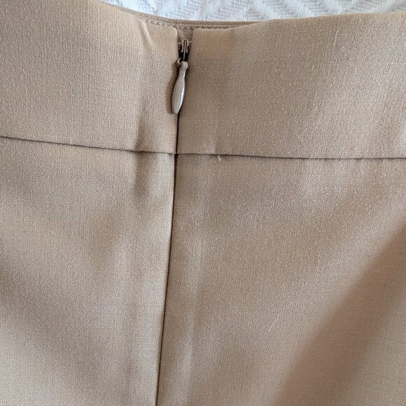 UN JOUR AILLEURS Paris Wool Blend Beige Pencil Skirt Size 10 Office - Picture 8 of 11